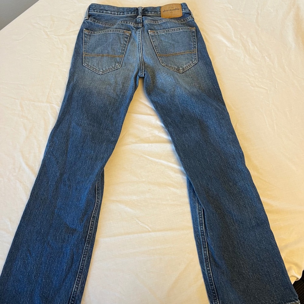 Abercrombie Kids Jeans Blue Wash Straight Leg Denim Size 14 - Picture 3 of 4